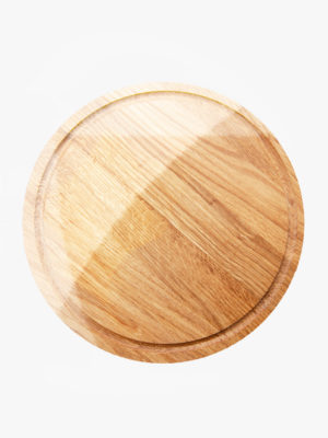 Wood Cheese Board, White Geometric